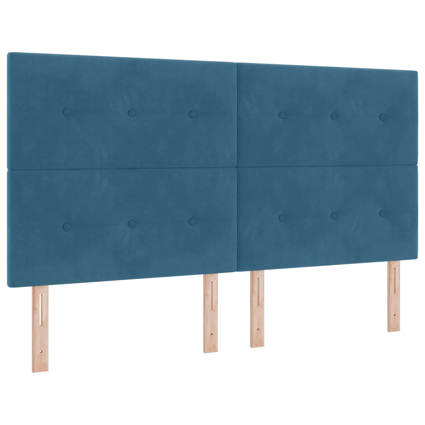 Seng med opbevaring og madras Mørk blå 200 x 200 cm Fløjl