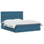 Seng med opbevaring og madras Mørk blå 160 x 200 cm Fløjl