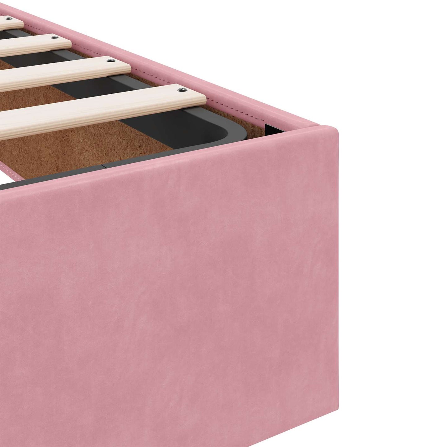 Seng med opbevaring og madras Lyserød 180 x 200 cm Fløjl