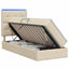 LED opbevarings seng med madras Cremefarvet 90 x 190 cm Stof