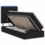 LED opbevarings seng med madras Sort 100 x 200 cm Stof
