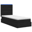 LED opbevarings seng med madras Sort 100 x 200 cm Stof