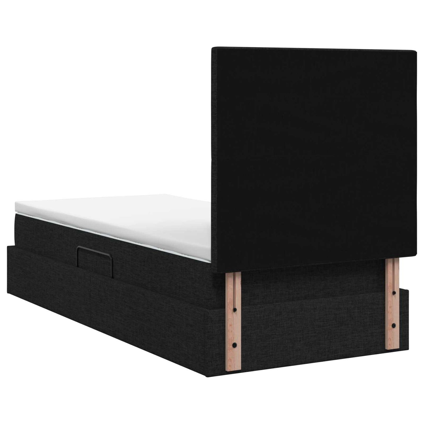 LED opbevarings seng med madras Sort 100 x 200 cm Stof