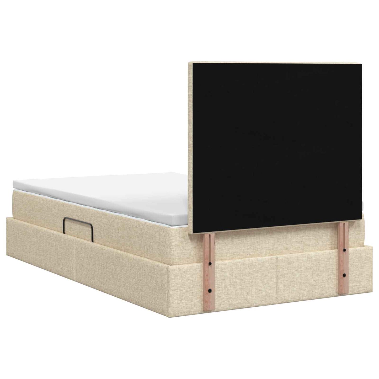 LED opbevarings seng med madras Cremefarvet 120 x 190 cm Stof