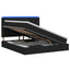 LED opbevarings seng med madras Sort 140 x 190 cm Stof