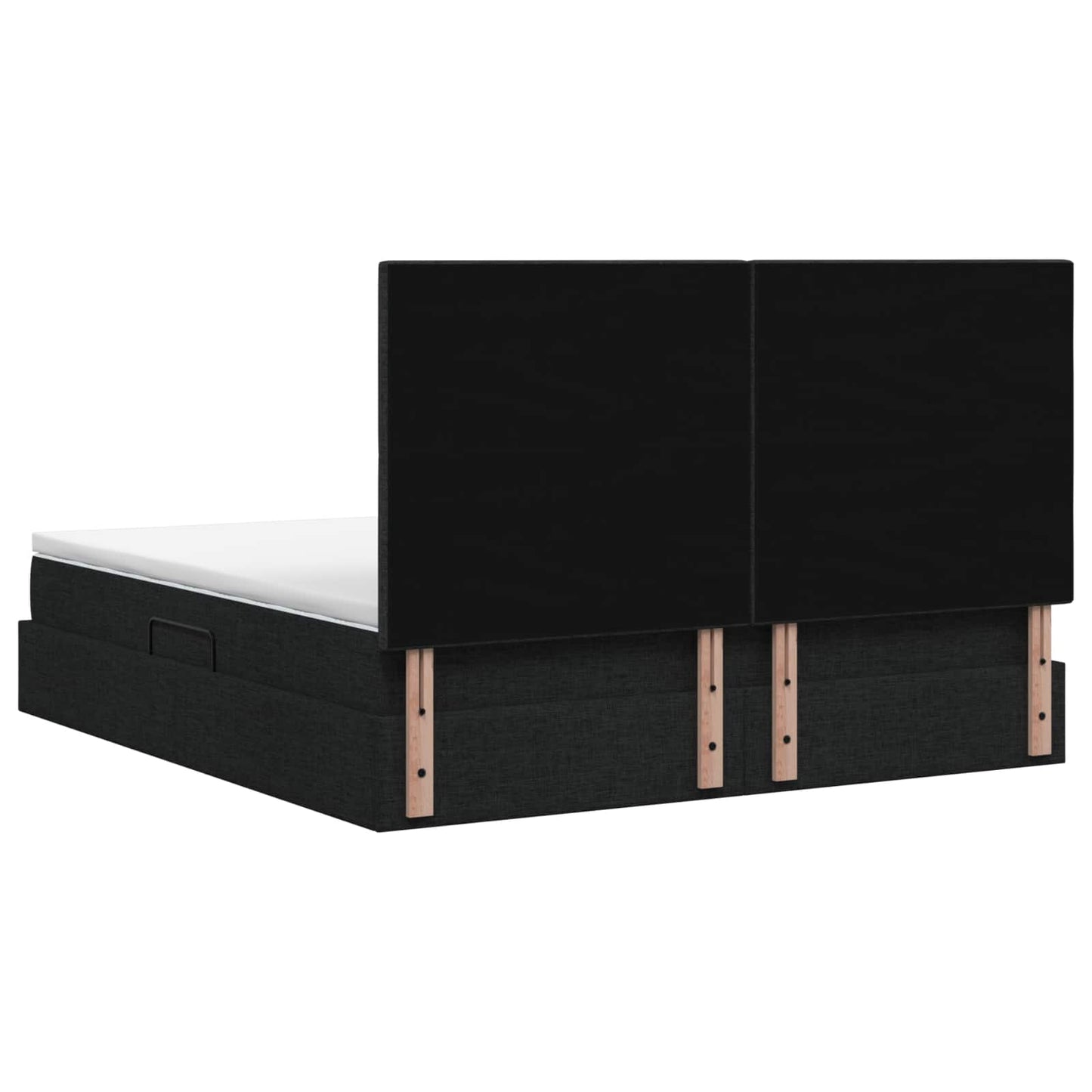 LED opbevarings seng med madras Sort 140 x 190 cm Stof