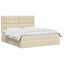 LED opbevarings seng med madras Cremefarvet 160 x 200 cm Stof