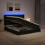 LED opbevarings seng med madras Sort 180 x 200 cm Stof