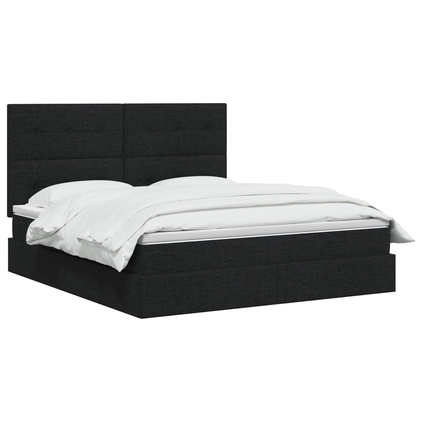 LED opbevarings seng med madras Sort 180 x 200 cm Stof