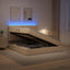 LED opbevarings seng med madras Cremefarvet 160 x 200 cm Stof