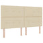 LED opbevarings seng med madras Cremefarvet 180 x 200 cm Stof