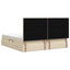 LED opbevarings seng med madras Cremefarvet 200 x 200 cm Stof