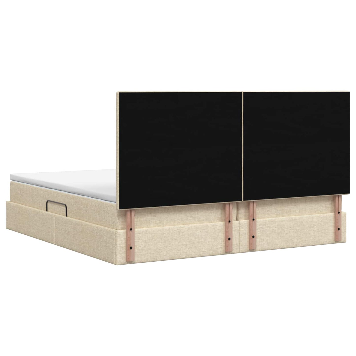 LED opbevarings seng med madras Cremefarvet 200 x 200 cm Stof