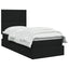 LED opbevarings seng med madras Sort 90 x 190 cm Stof