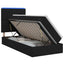 LED opbevarings seng med madras Sort 90 x 200 cm Stof