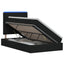 LED opbevarings seng med madras Sort 120 x 200 cm Stof