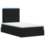 LED opbevarings seng med madras Sort 120 x 200 cm Stof