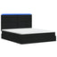 LED opbevarings seng med madras Sort 160 x 200 cm Stof