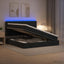 LED opbevarings seng med madras Sort 200 x 200 cm Stof