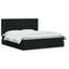 LED opbevarings seng med madras Sort 200 x 200 cm Stof