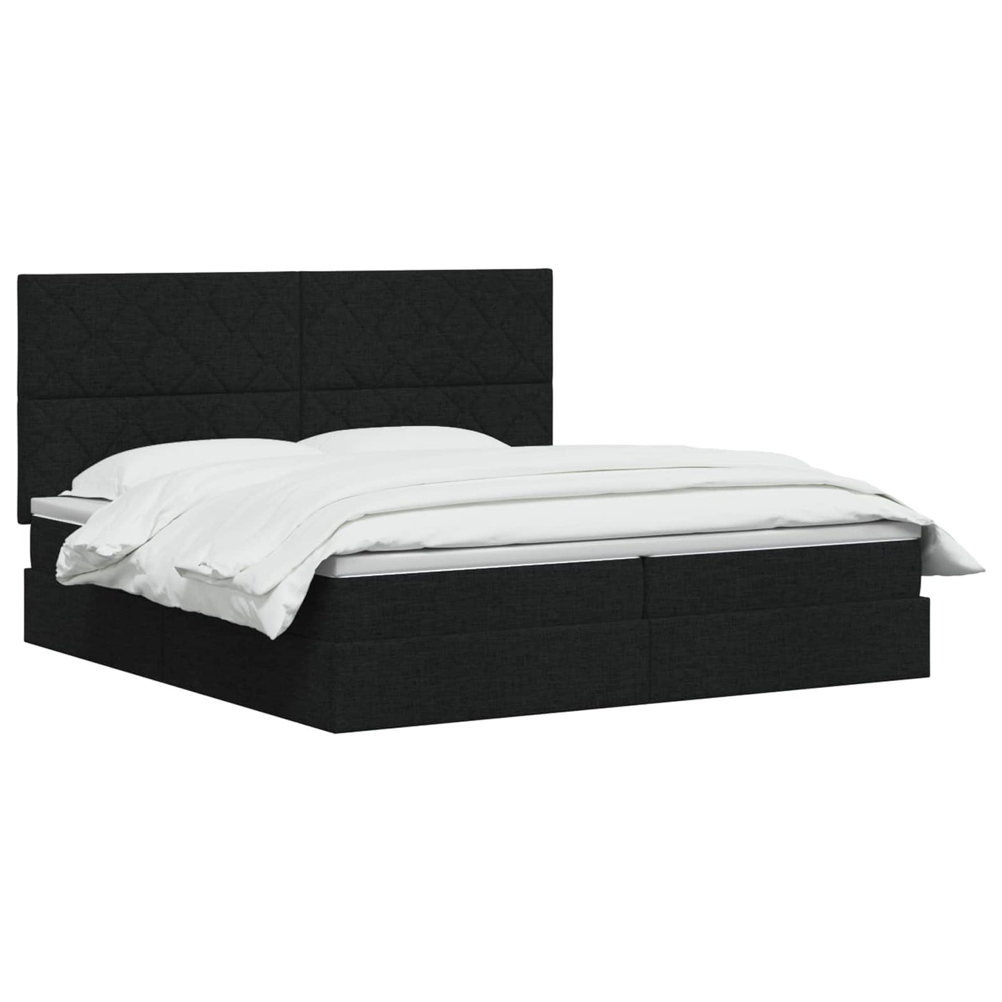LED opbevarings seng med madras Sort 200 x 200 cm Stof