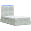 LED opbevarings seng med madras Lysegrå 120 x 200 cm Fløjl