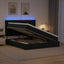 LED opbevarings seng med madras Sort 180 x 200 cm Fløjl