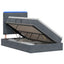 LED opbevarings seng med madras Mørkegrå 120 x 200 cm Fløjl