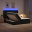 LED opbevarings seng med madras Sort 200 x 200 cm Stof