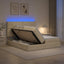 LED opbevarings seng med madras Cremefarvet 200 x 200 cm Stof