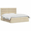 LED opbevarings seng med madras Cremefarvet 180 x 200 cm Stof
