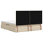 LED opbevarings seng med madras Cremefarvet 200 x 200 cm Stof