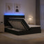 LED opbevarings seng med madras Sort 200 x 200 cm Stof