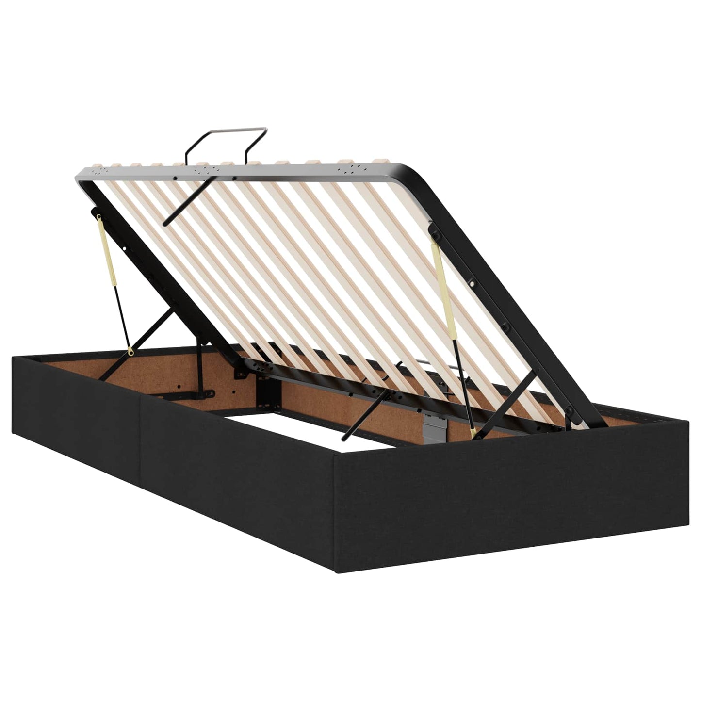 LED opbevarings seng med madras Sort 200 x 200 cm Stof