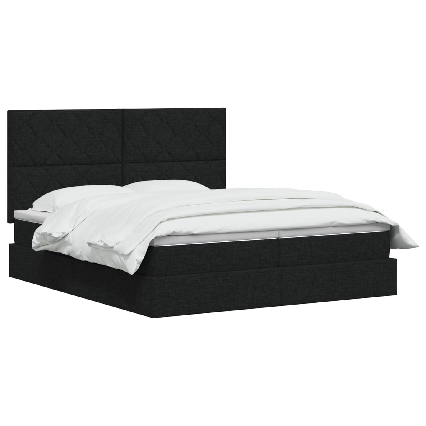 LED opbevarings seng med madras Sort 200 x 200 cm Stof
