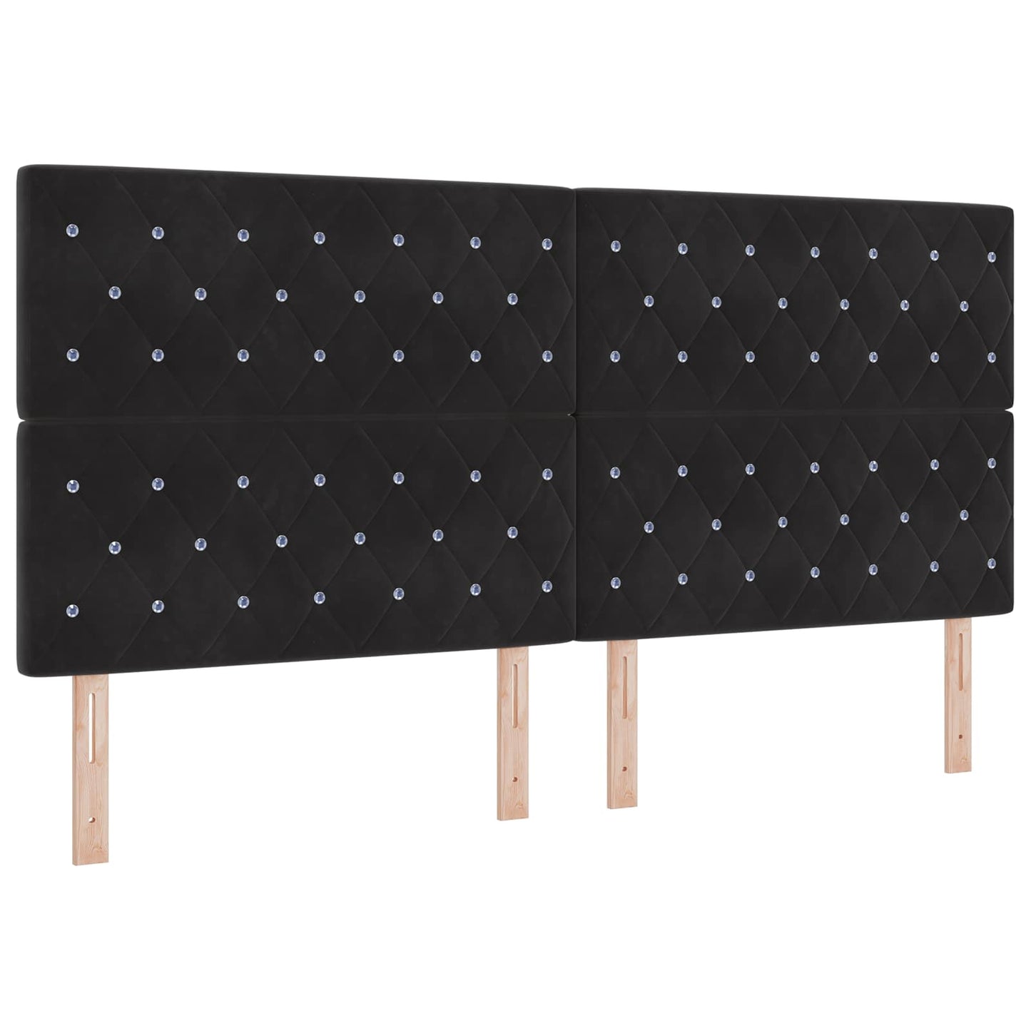 LED opbevarings seng med madras Sort 200 x 200 cm Fløjl