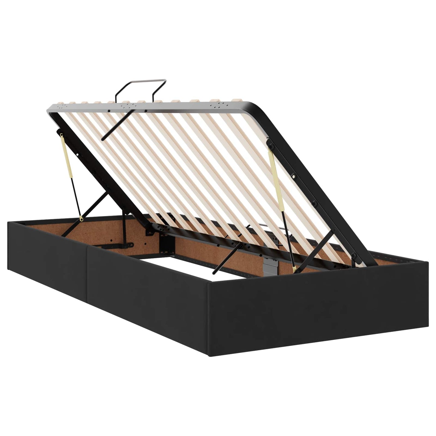 LED opbevarings seng med madras Sort 200 x 200 cm Fløjl