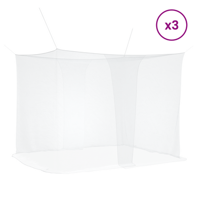 Myggenet til seng 156 mesh 3 pcs Hvid Polyester