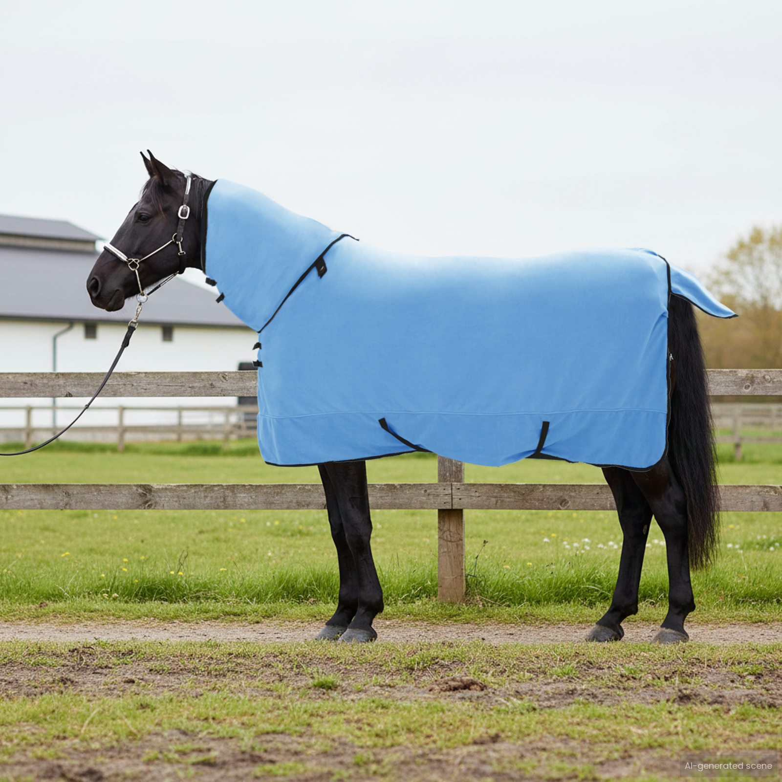 Hestetæppe Fuldt aqua 125 cm Polyester billede
