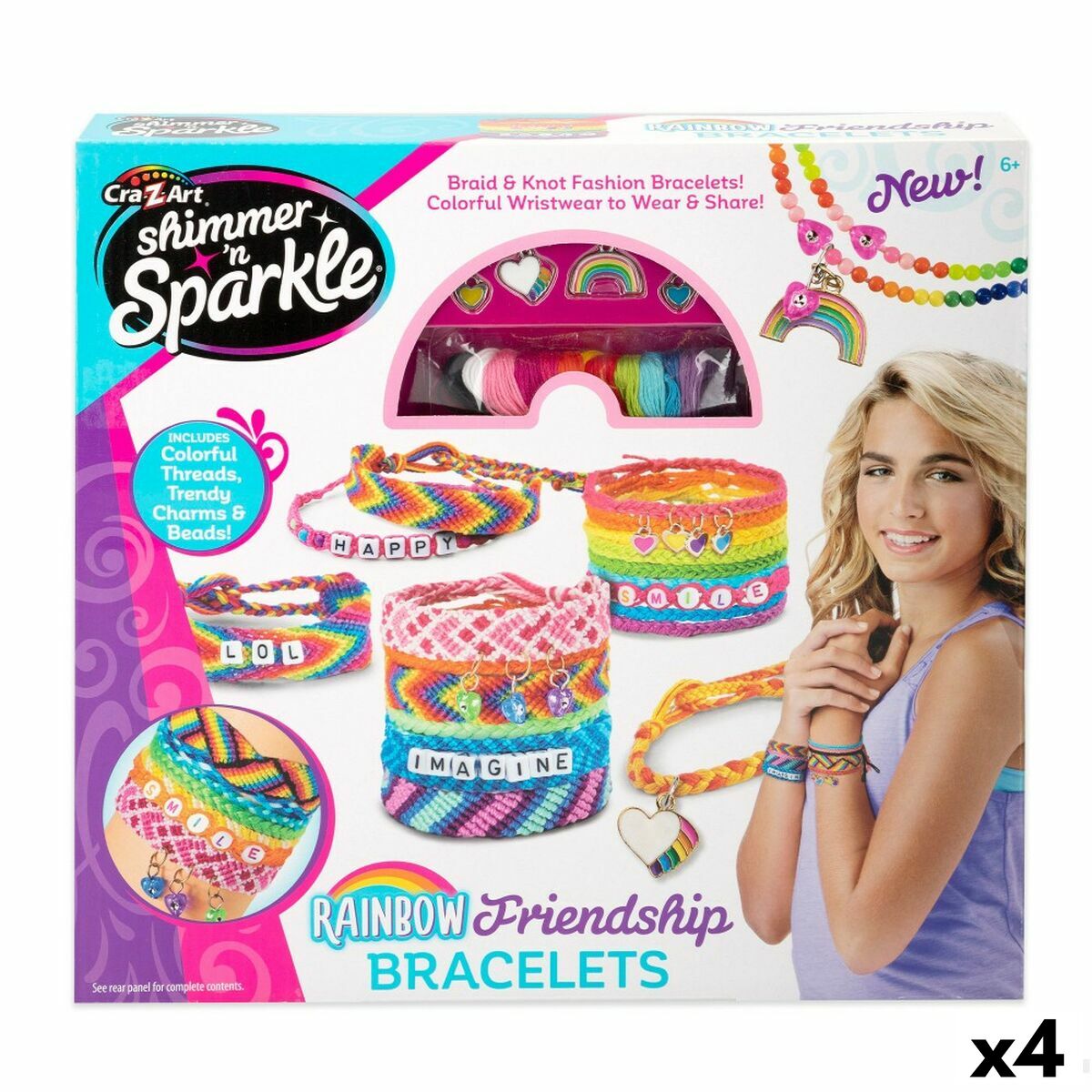 Kit Til at Lave Smykker Cra-Z-Art Friendship Plastik 15 x 23 x 0,1 cm (4 enheder) billede