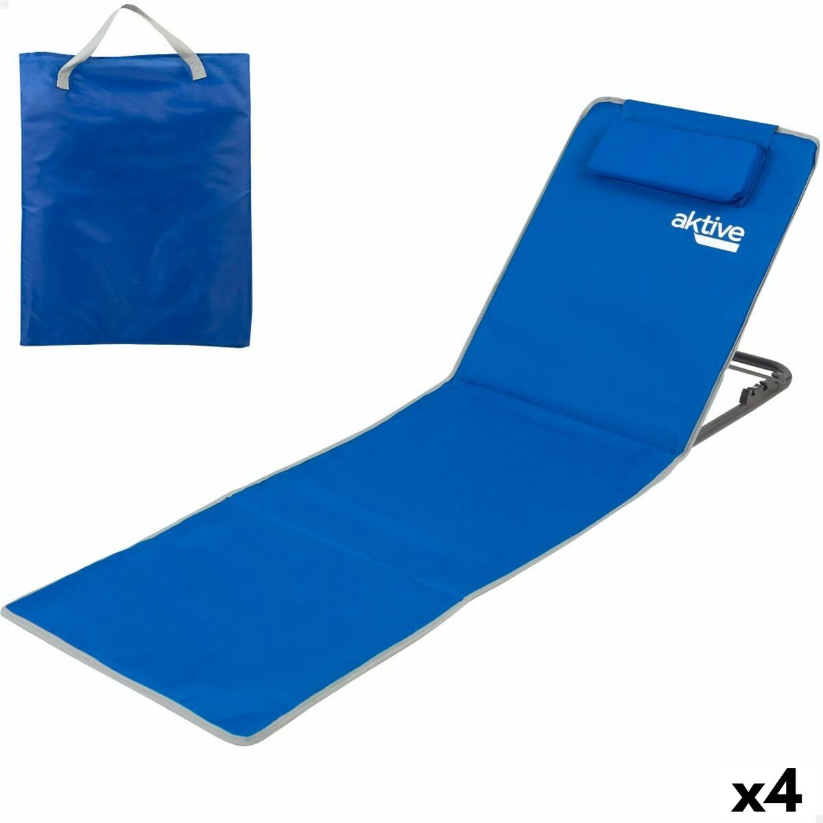 Måtte Aktive Indstillelig 147 x 55 x 48 cm PVC 600D Blå Stål Svamp (4 enheder) billede