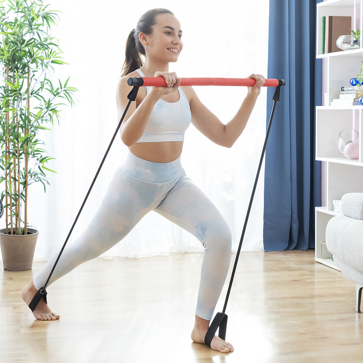 Fitness Bar med Resistance Bands og Motion Guide Resibar InnovaGoods billede