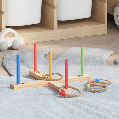 Ring Toss Game Set Flerfarvet 41 x 41 x 16 cm Massivt fyrretræ