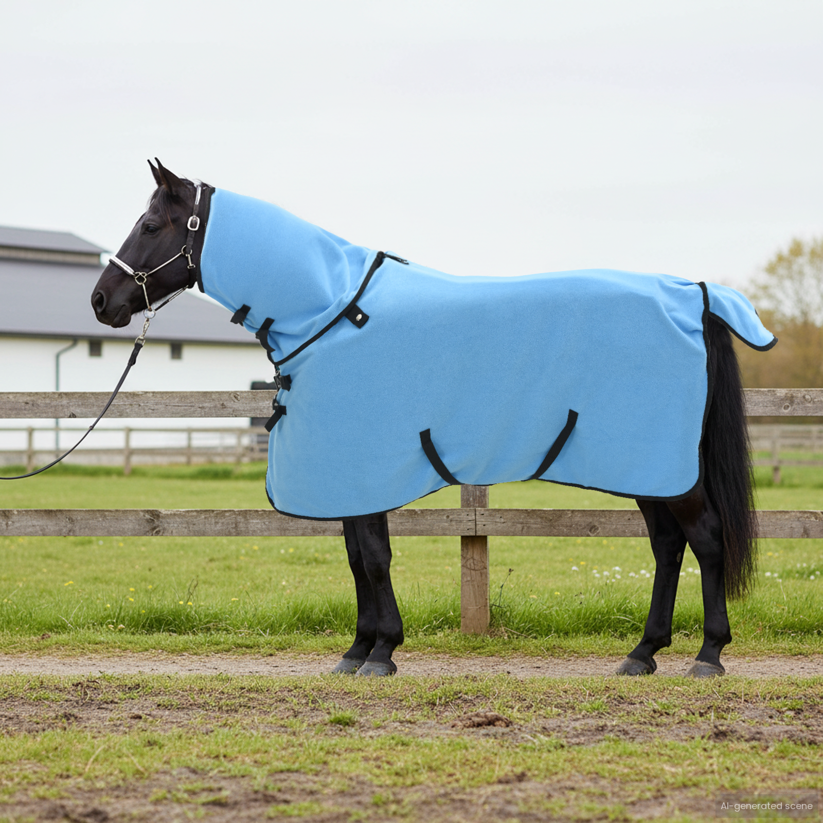 Hestetæppe Fuldt aqua 95 cm Polyester billede