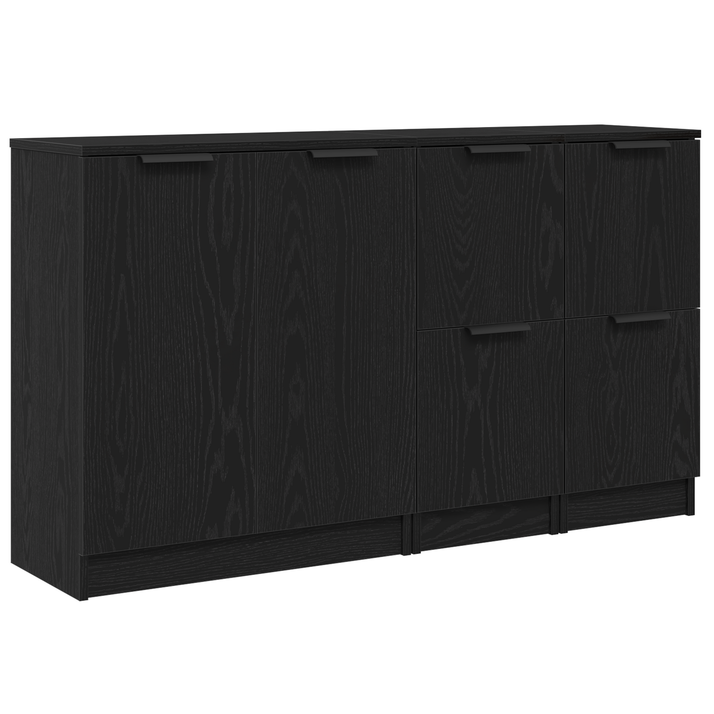 Sideboard 3 pcs Sort eg Konstrueret træ