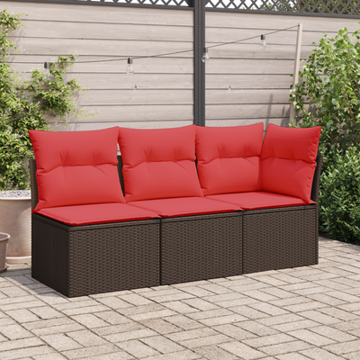 | Havemøbelsofa | med pude Brun 55 x 62 x 69 cm polyrattan