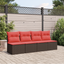 | Havemøbelsofa | med pude Brun 227 x 62 x 69 cm polyrattan