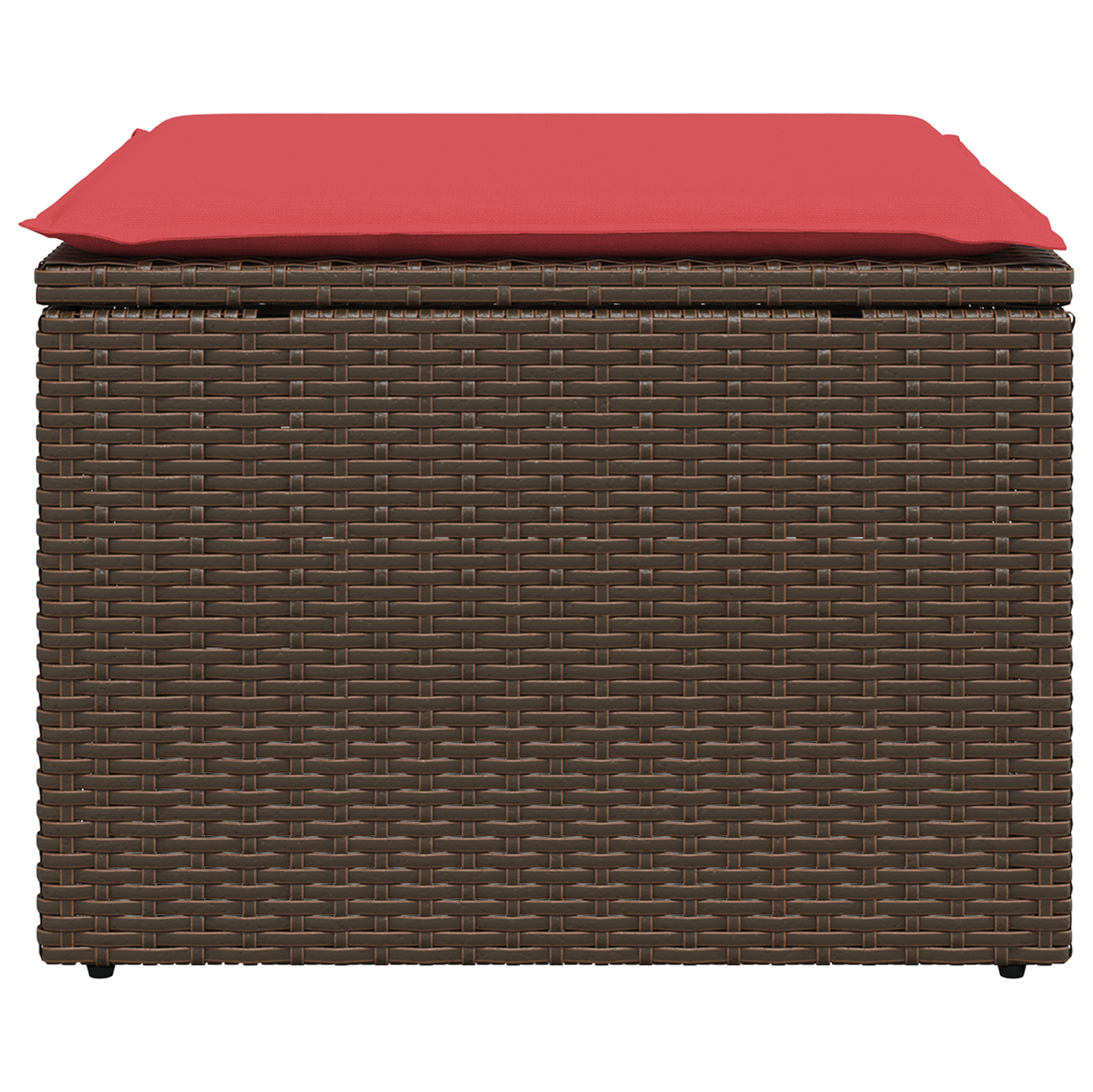 haveskammel med hynde brun 55x55x37 cm polyrattan
