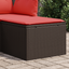 haveskammel med hynde brun 55x55x37 cm polyrattan