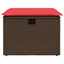haveskammel med hynde brun 55x55x37 cm polyrattan